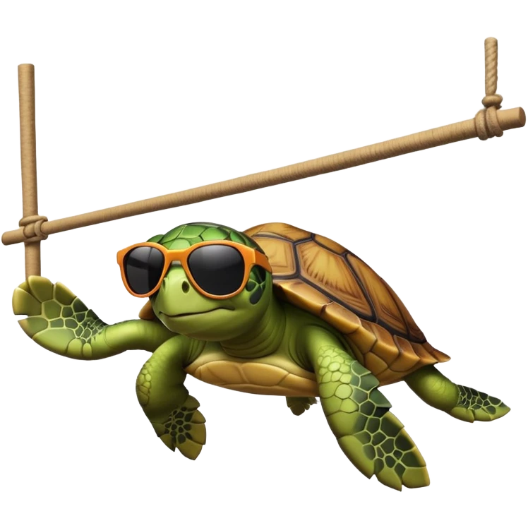 Turtle doing the limbo emoji