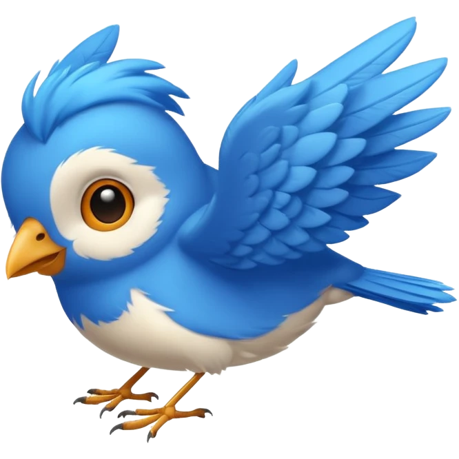 Cute Blue bird flying  emoji