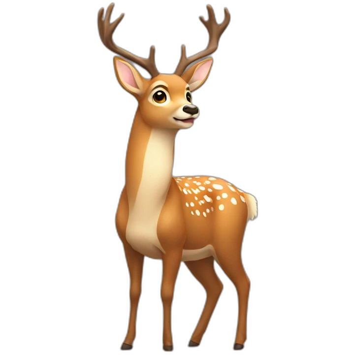 A deer with his hand up  emoji