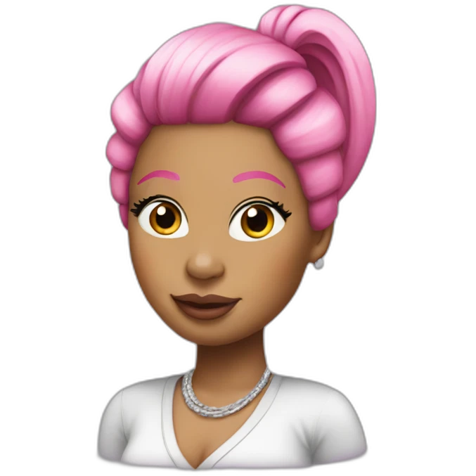 Nicky Minaj with pink hair emoji