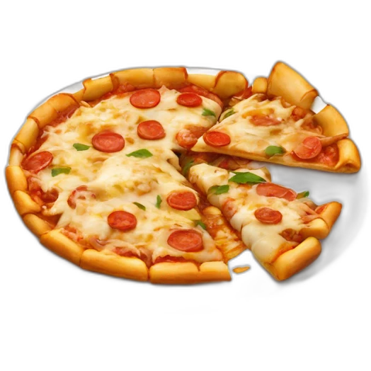 Poutine avec une part de pizza a la main emoji