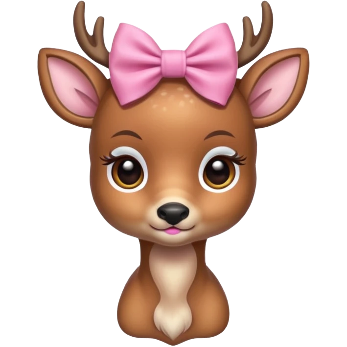 Baby deer either pink bow emoji