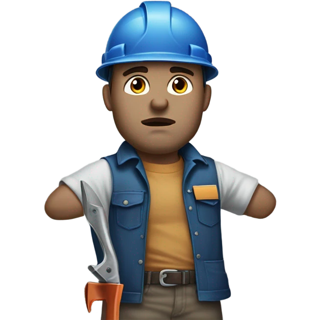 blue collar workers photorealistic serious emoji