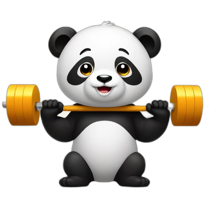 Panda who weightlifting  emoji