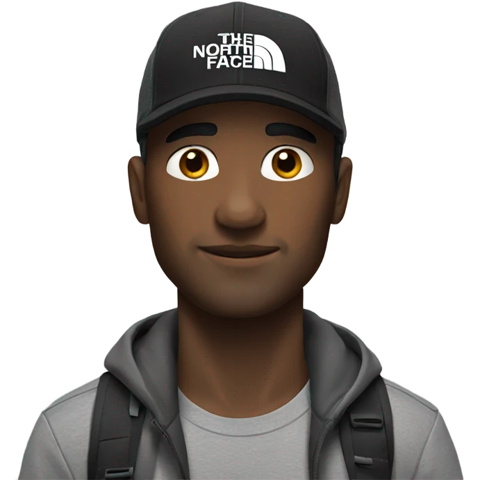 a guy with The North Face shirt emoji