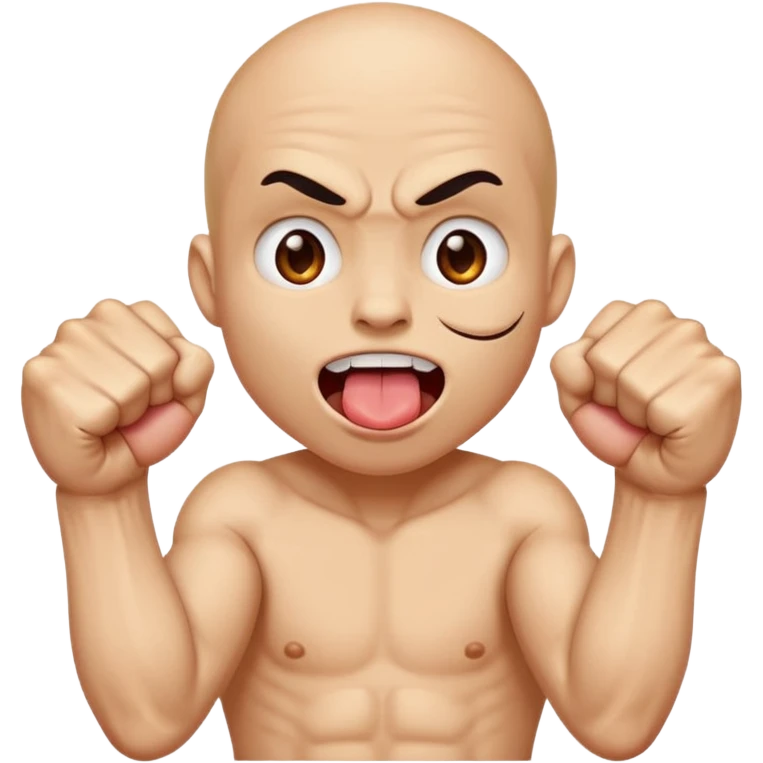 Tongue out face with two fists on top of eachother below the face emoji