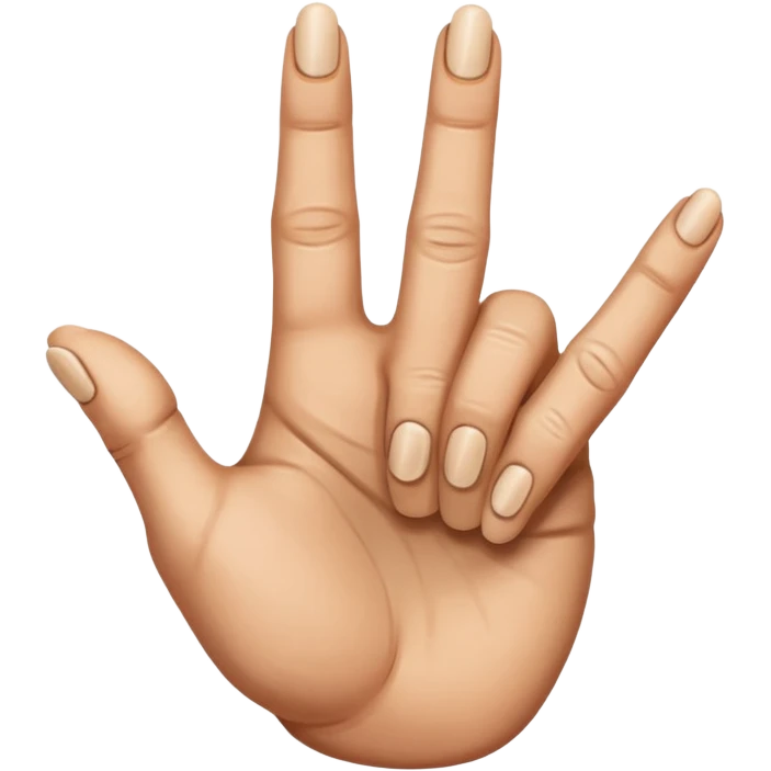 hand with rock symbol with the middle and index finger crossing over, middle behind index emoji