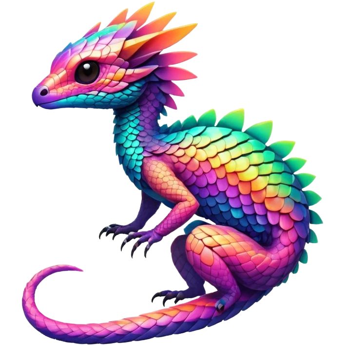 Tropical futuristic lush warm-colored neon-colored Fakémon-Trico-creature emoji