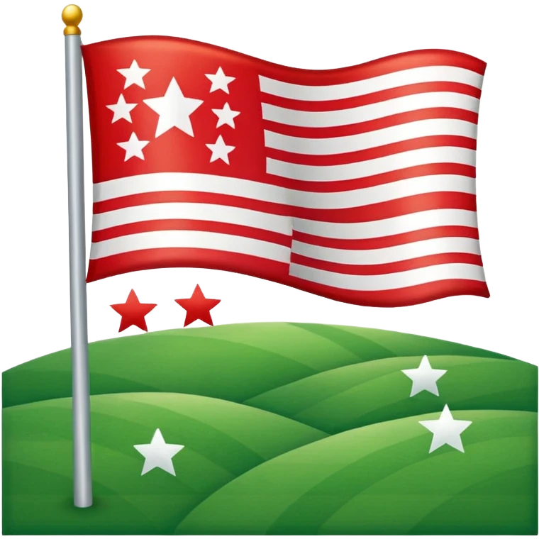 Lienzo Verde (Izquierda): En el extremo izquierdo (pegado al asta) hay un campo de color verde. ​Las Franjas (Derecha): El resto de la bandera se divide en tres franjas horizontales de igual tamaño: roja la superior, blanca la de en medio y roja la inferior. Y cinco estrellas blancas emoji