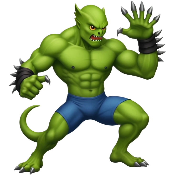 Monster kicking emoji