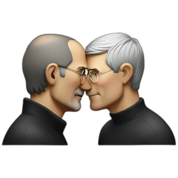 Steve Jobs kissing Tim Cook emoji