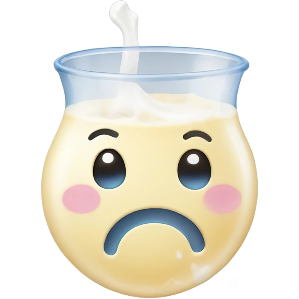 Smiley face with milk splotches on face emoji