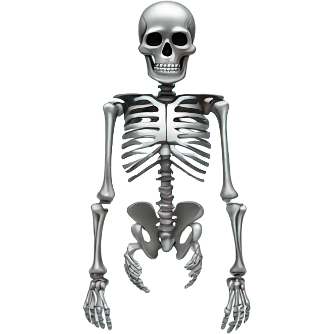 Skeleton made out of chrome emoji