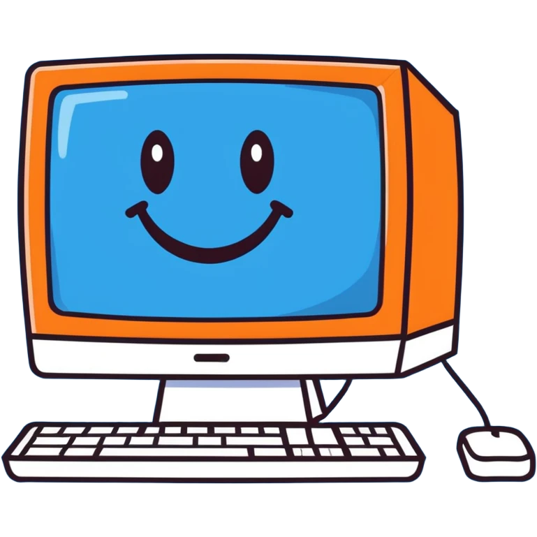 smiling blue Mac computer screen emoji