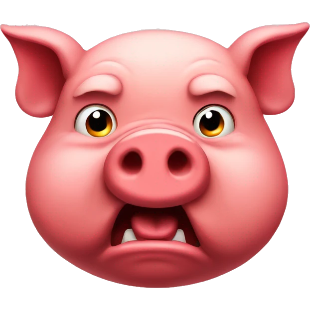 Angry red pig emoji
