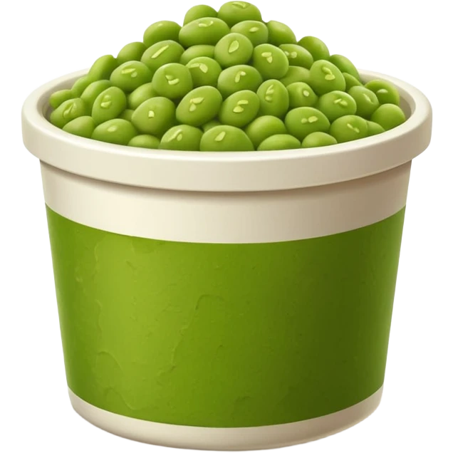 a white paper tub filled with mushy peas emoji