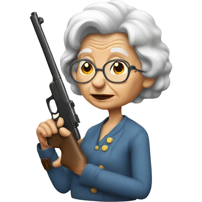 old lady with a gun emoji
