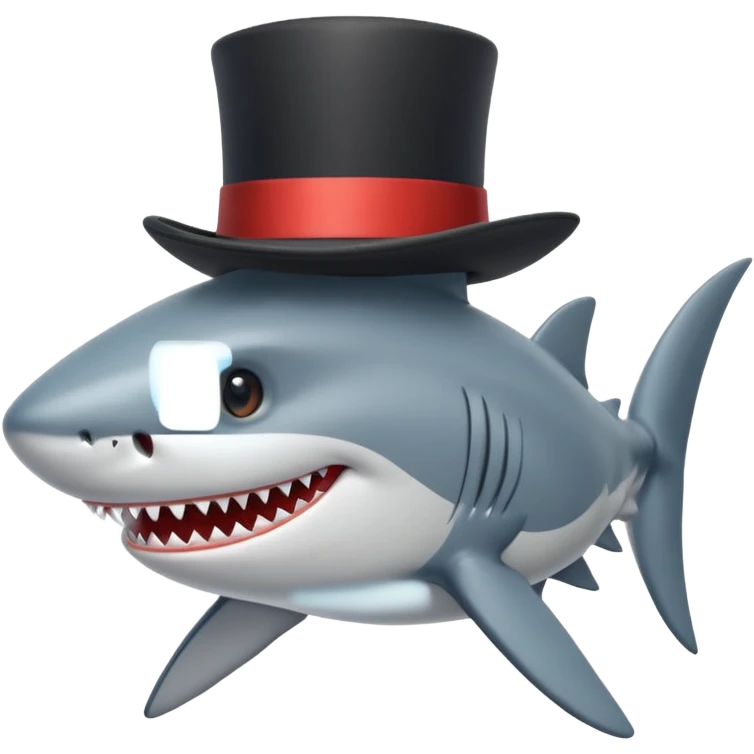 Shark with a top hat emoji