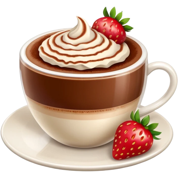 cappucino de morango 🍫 com moranguinho emoji