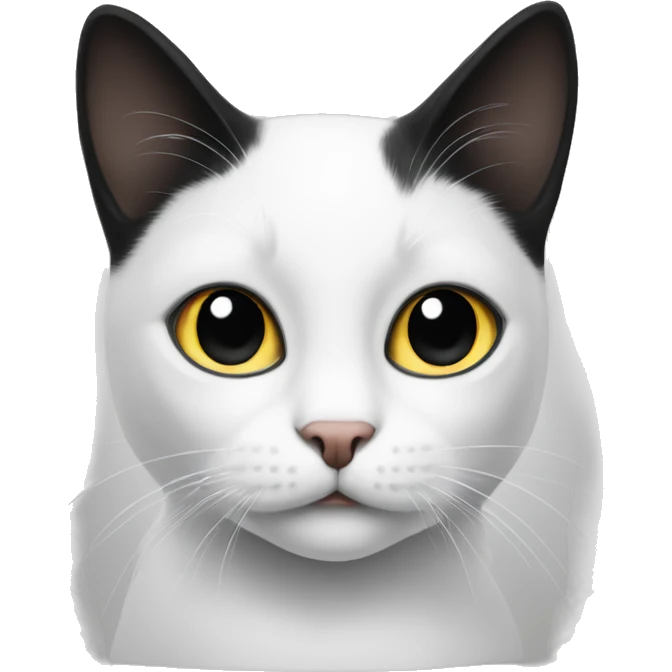 Side eying black and white cat emoji