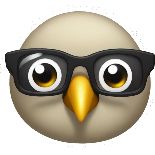 Pájaro loco lentes  emoji