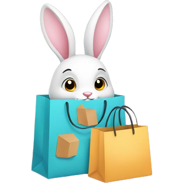 Bunny with shopping bag  emoji