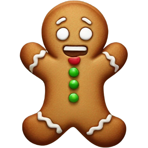 Gingerbread man mad with something in his hand emoji