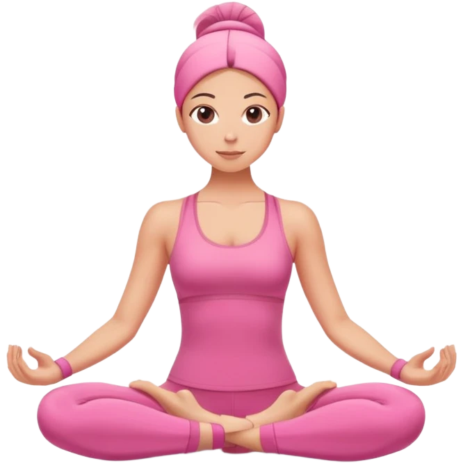 person in pink outfit doing pilates exercise emoji