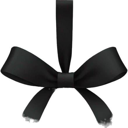 Thin ribbon black color bow emoji
