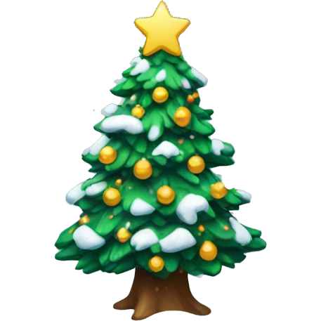 christmas tree with snow on  emoji