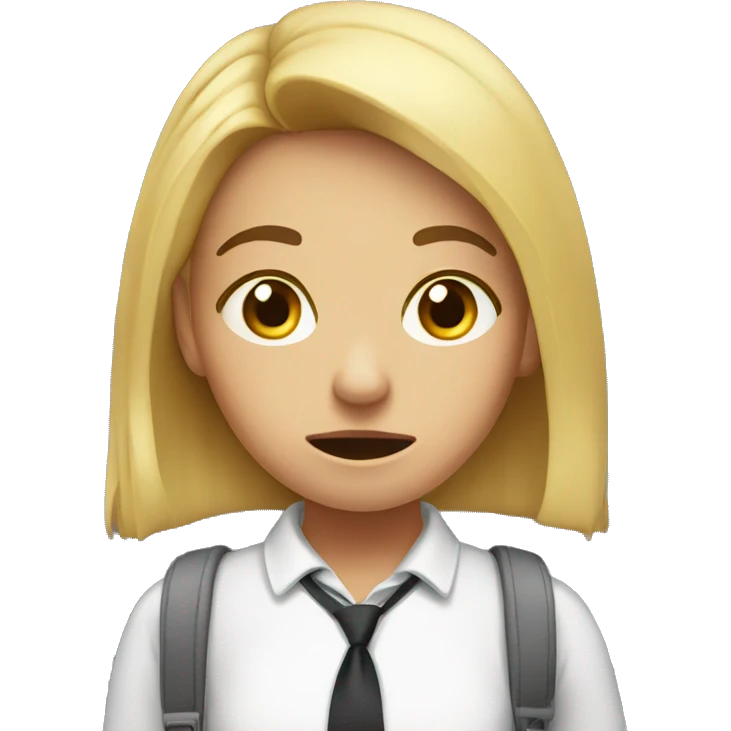 Anxious school girl emoji