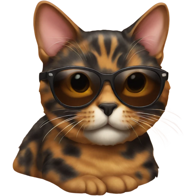 Tortie cat with sunglasses  emoji