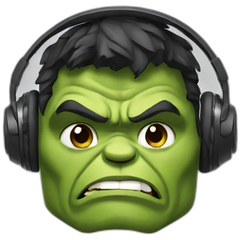 hulk with head phones  emoji
