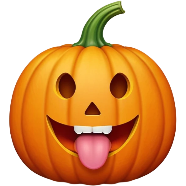 pumpkin with tongue out emoji