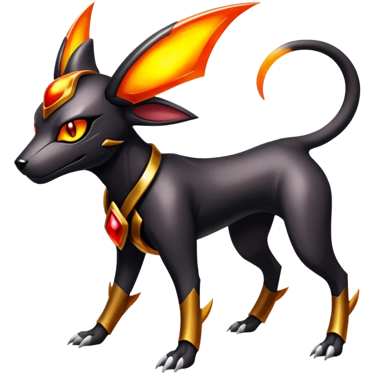 Shiny Gothic Exotic Futuristic Houndoom-Genesect-Torracat-Pokémon-Fakémon-hybrid-creature emoji