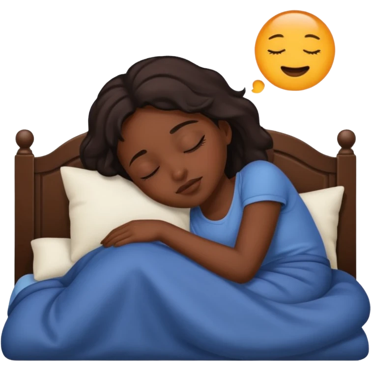 Dark skin girl sleeping  emoji