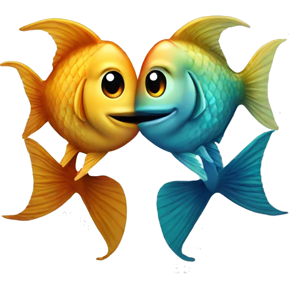 Two fishes kissing  emoji