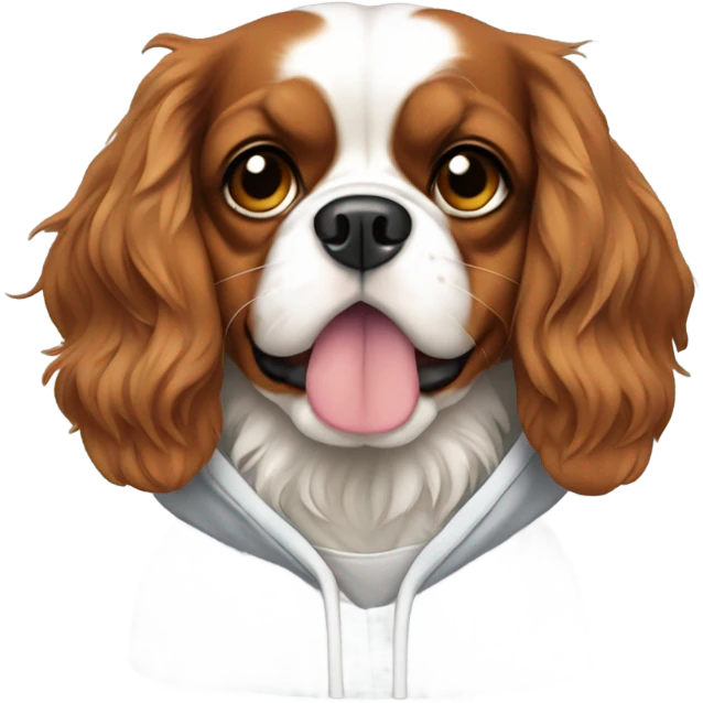 King Charles cavalier with hoodie emoji
