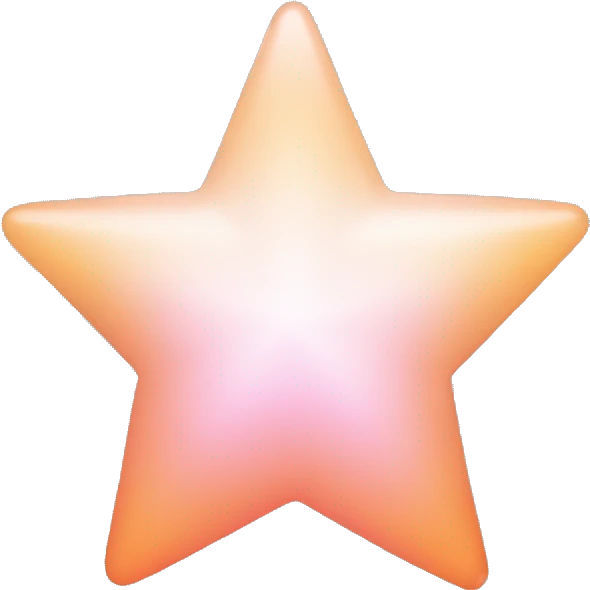 Pastel orange pink and white gradient star  emoji