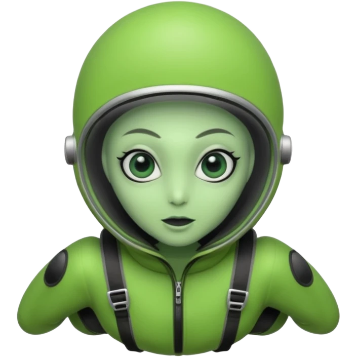Skydiving parachute alien emoji