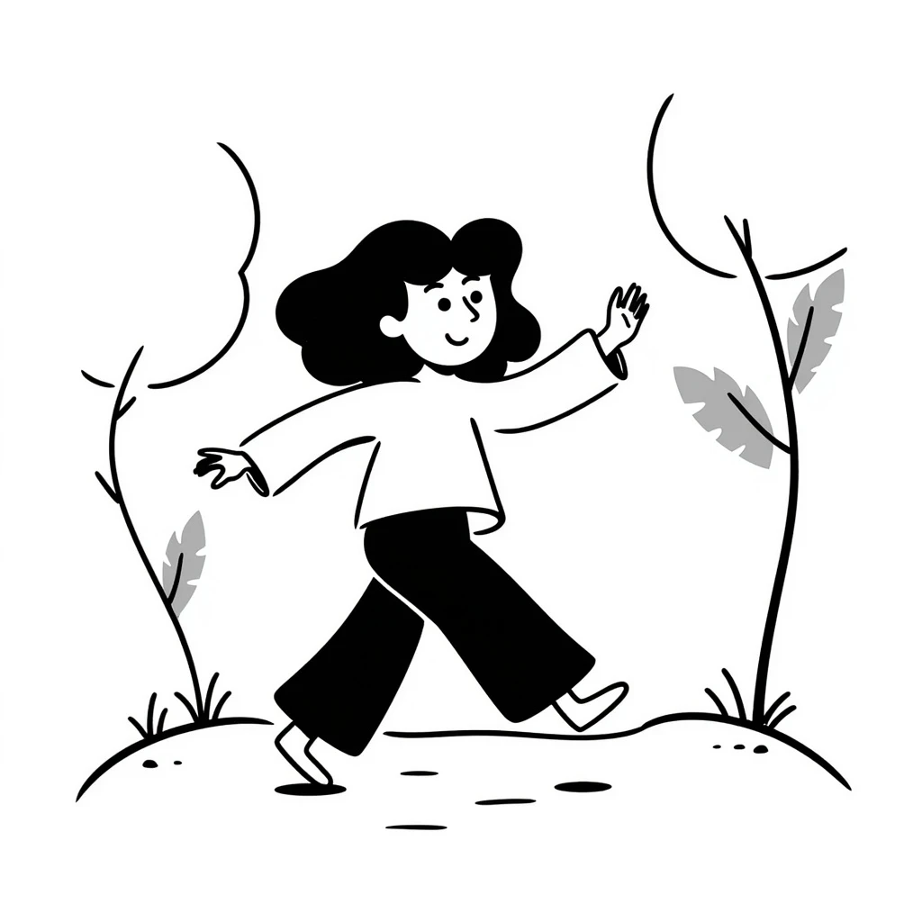 a girl in a hand drawn doodle style emoji