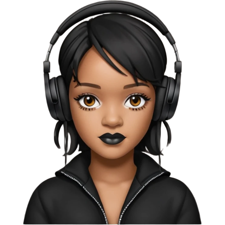 rihanna Black Headphones emoji