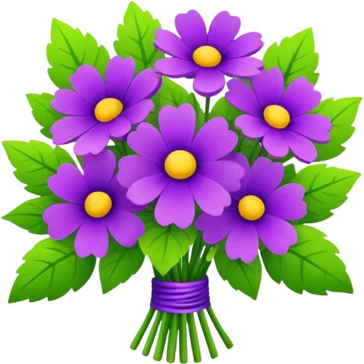 Purple and green flowers combo emoji