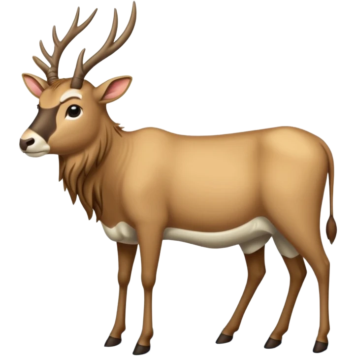Eland trekt slede in dennenbos  emoji