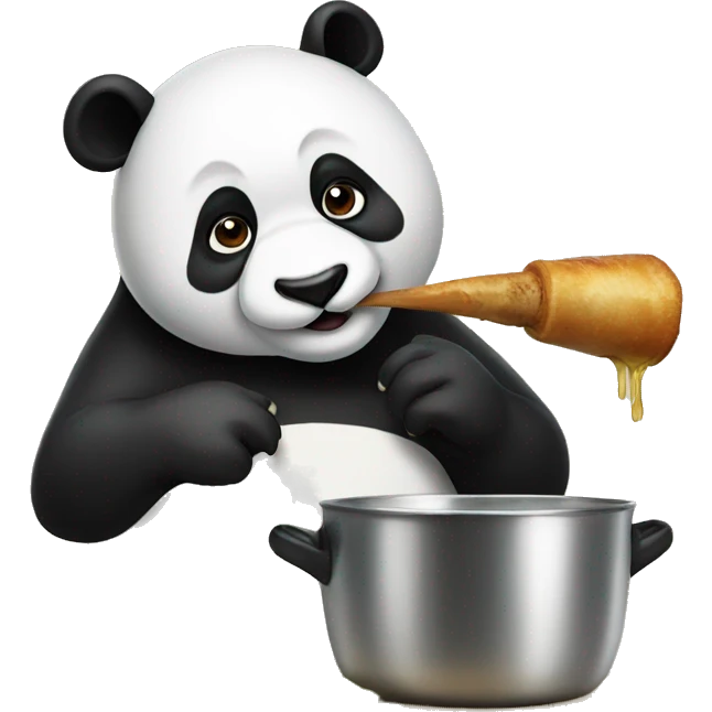 Panda drinking cook tail  emoji