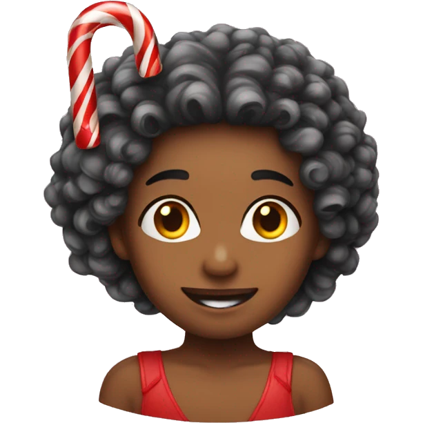 Candy cane in hair emoji