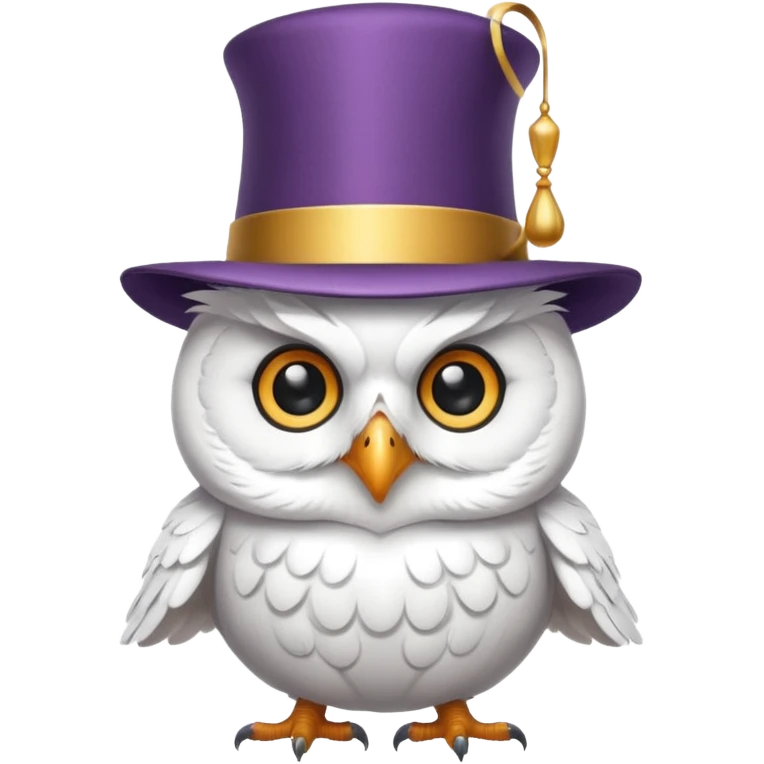 white owl with magician hat emoji