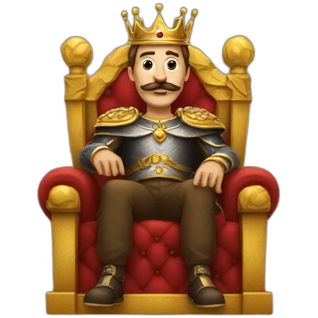 king with a mustache sitting on a throne emoji