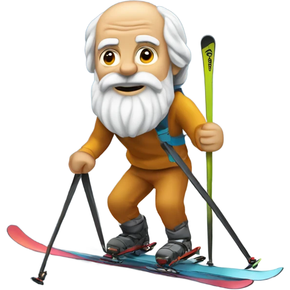 Socrates on mountain skis emoji
