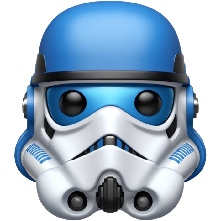 a blueberry wearing a black storm trooper helmet emoji